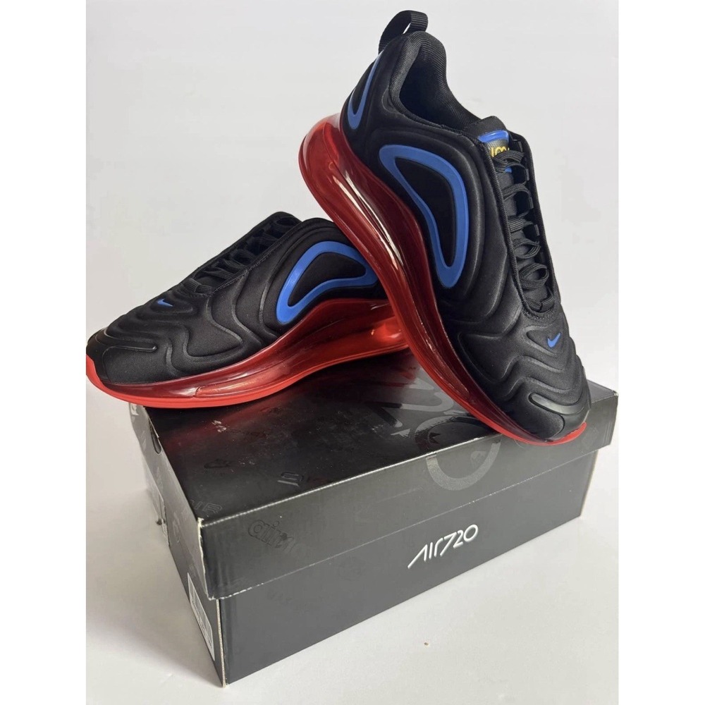 Nike Air Max 720 GS Black Racer Royal Challenge Red 6Y/ Wmns 7.5AQ3196 009